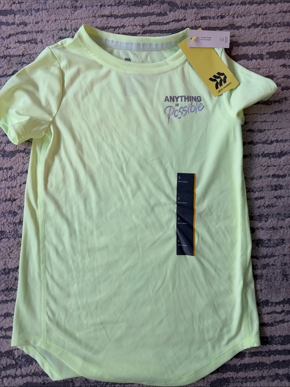 all in motion Neon Yellow Short Sleeve Active Tee